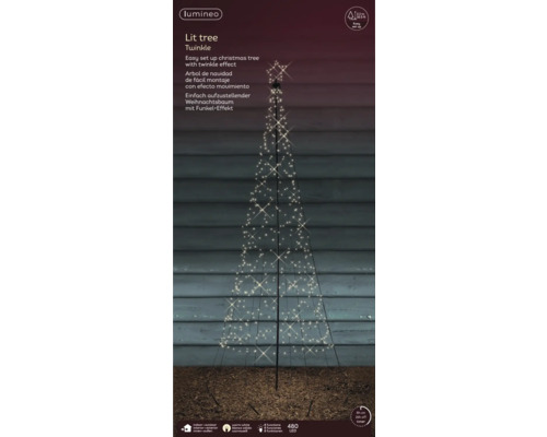 Verlichte kerstboom met twinkeleffect