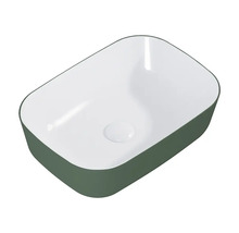 Rechthoekige opzetwastafel voor de badkamer