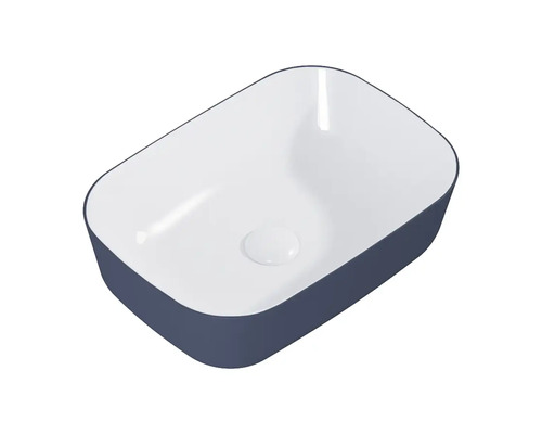 Opzetwastafel van keramiek met rechthoekige vorm