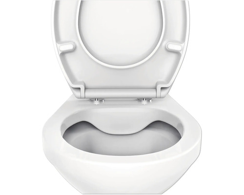 Wit toilet met open deksel