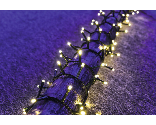 Lichtsnoer met heldere lampjes om een tak gewikkeld