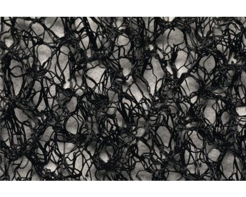 Close-up van een zwart kunststof grondrooster