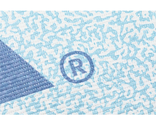 Symbool voor geregistreerd handelsmerk op een reinigingsdoek