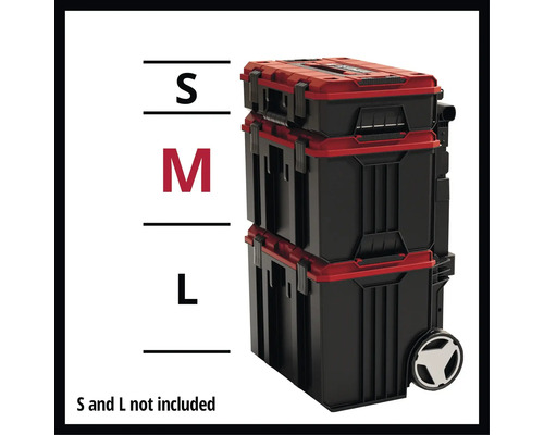 Een gereedschapskoffer van maat M, onderdeel van een gereedschapskoffersysteem