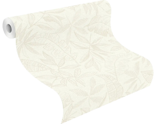 Rol behang met bladmotief