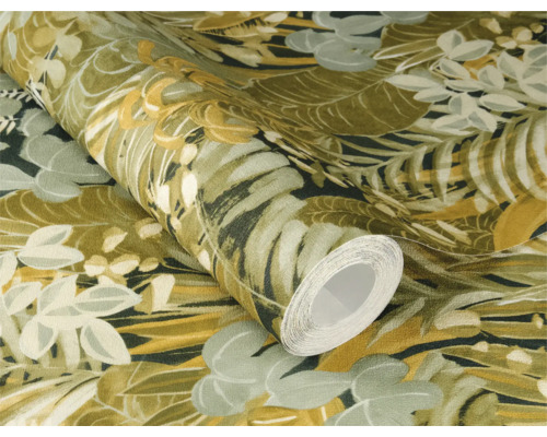 Behangrol met bladerenmotief