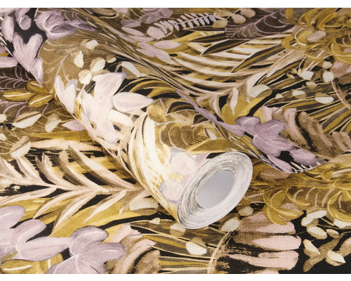 Rol vinylbehang met bladerpatroon