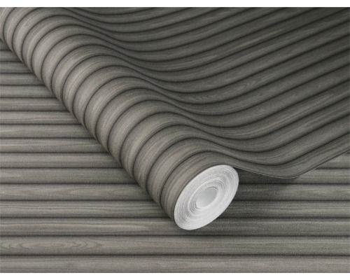 Behang met houten lambriseringlook