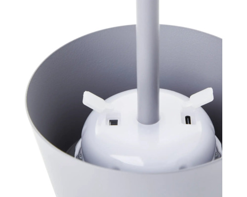 Binnenkant van een lamp met fitting en ophanging