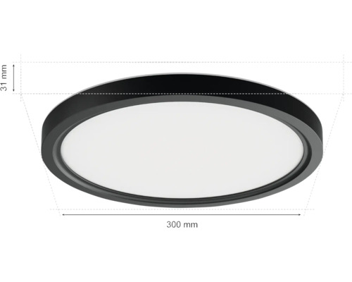 Ronde plafondlamp, 300 mm diameter en 31 mm hoog