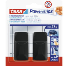 Tesa Powerstrips zelfklevende haken, verwijderbaar zonder sporen, maximale belasting 2 kilogram, inclusief vier grote plakstrips
