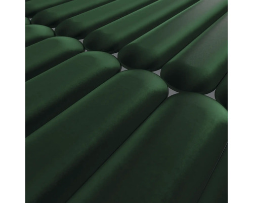 Close-up van afgeronde, langwerpige objecten in parallelle opstelling.