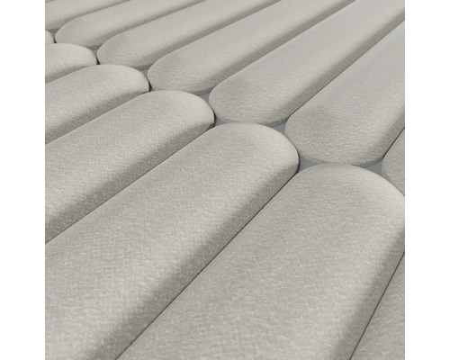 Detailopname van langwerpige, grijze mozaïektegels