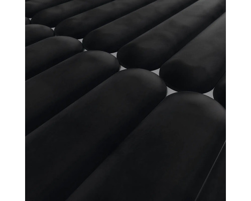 Close-up van vele zwarte buisisolaties