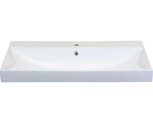 Rechthoekige keramische wastafel met afvoergat