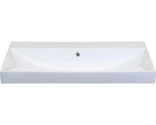 Wastafel van keramiek met afvoer