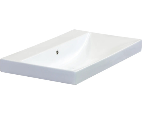 Witte keramische opzetwastafel