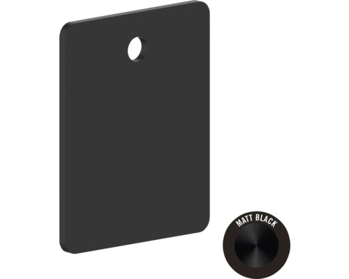 Zwart rechthoekig bord met gat