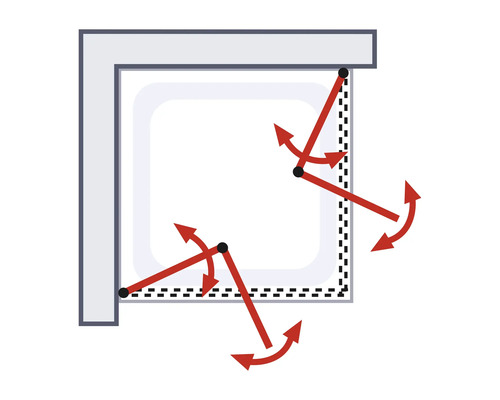 Weergave van een draai-kiep functie op een raam