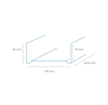 Technische tekening van een profiel met de afmetingen 40 millimeter, 100 millimeter en 4000 millimeter.