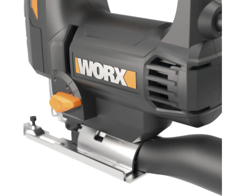 Close-up van WORX decoupeerzaag
