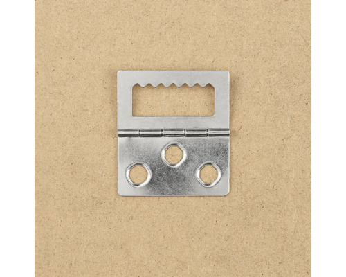 Ophanghaak voor fotolijst voor bevestiging aan een houten plaat