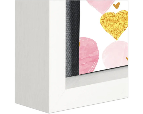 Decoratieve print met harten in witte lijst