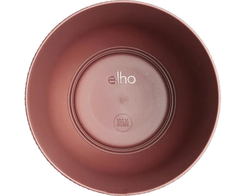 Elho Logo op schotel voor bloempot met vermelding van 100 procent gerecycled materiaal