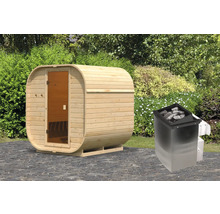 Houten vat sauna met sauna kachel voor buiten