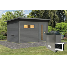 Houten sauna met kachel voor buiten