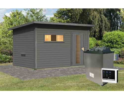 Houten sauna met kachel voor buiten