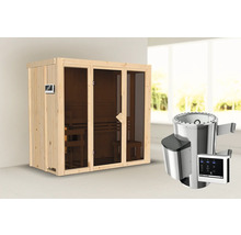 Houten sauna met saunakachel en digitaal bedieningspaneel
