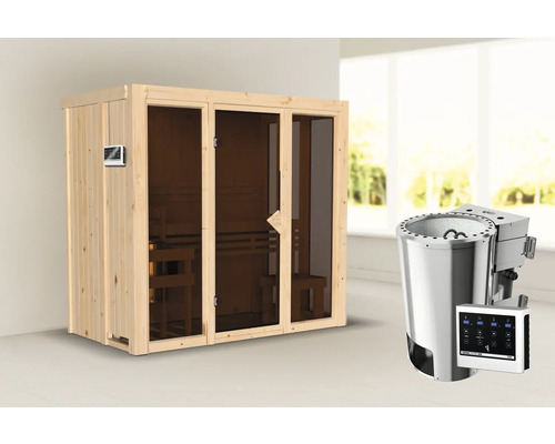 Sauna met kachel en bediening