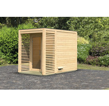 Houten sauna voor buiten in de tuin