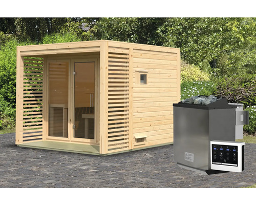 Houten sauna met kachel voor de tuin