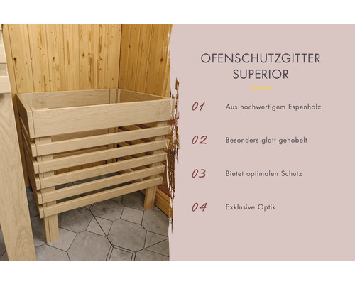 Superior haardbeschermingsrek van espenhout