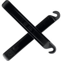 Twee zwarte kunststof bandenlichters gekruist.