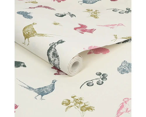 Behangrol met dieren- en plantenmotieven