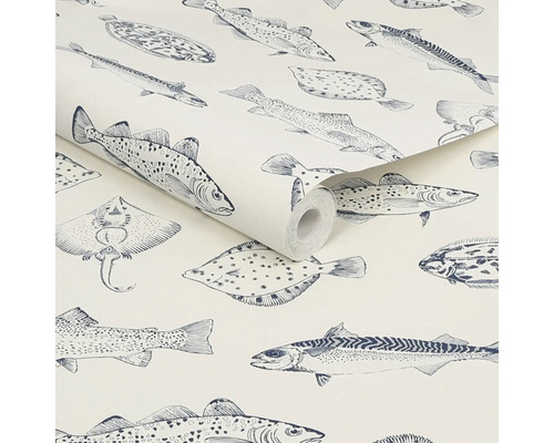 Behangrol met vispatroon