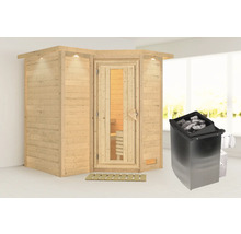 Houten sauna met sauna kachel voor binnengebruik
