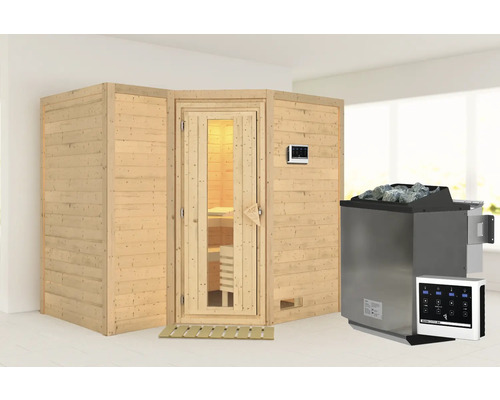 Sauna met saunakachel en besturing
