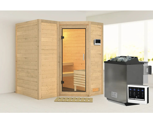 Sauna met saunakachel en besturing voor binnenshuis