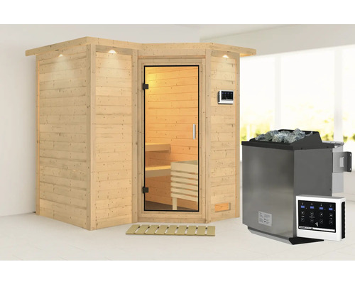 Sauna met kachel en bediening
