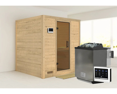 Sauna met saunakachel en bediening