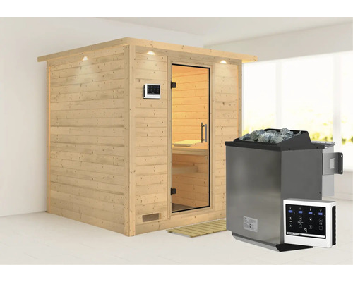Sauna met saunakachel en bediening