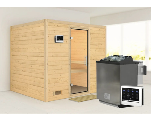 Sauna met kachel en besturing