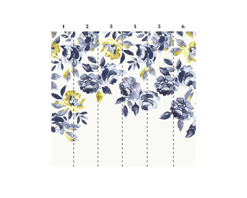 Behang met bloemmotief