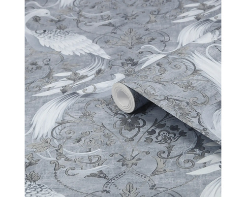 Rol behang met vogelmotief