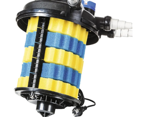 Vijverfilter met filtersponzen voor het reinigen van vijverwater