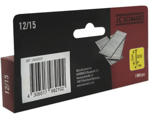 J.C. Schwarz draadnagels 12/15, 1000 stuks